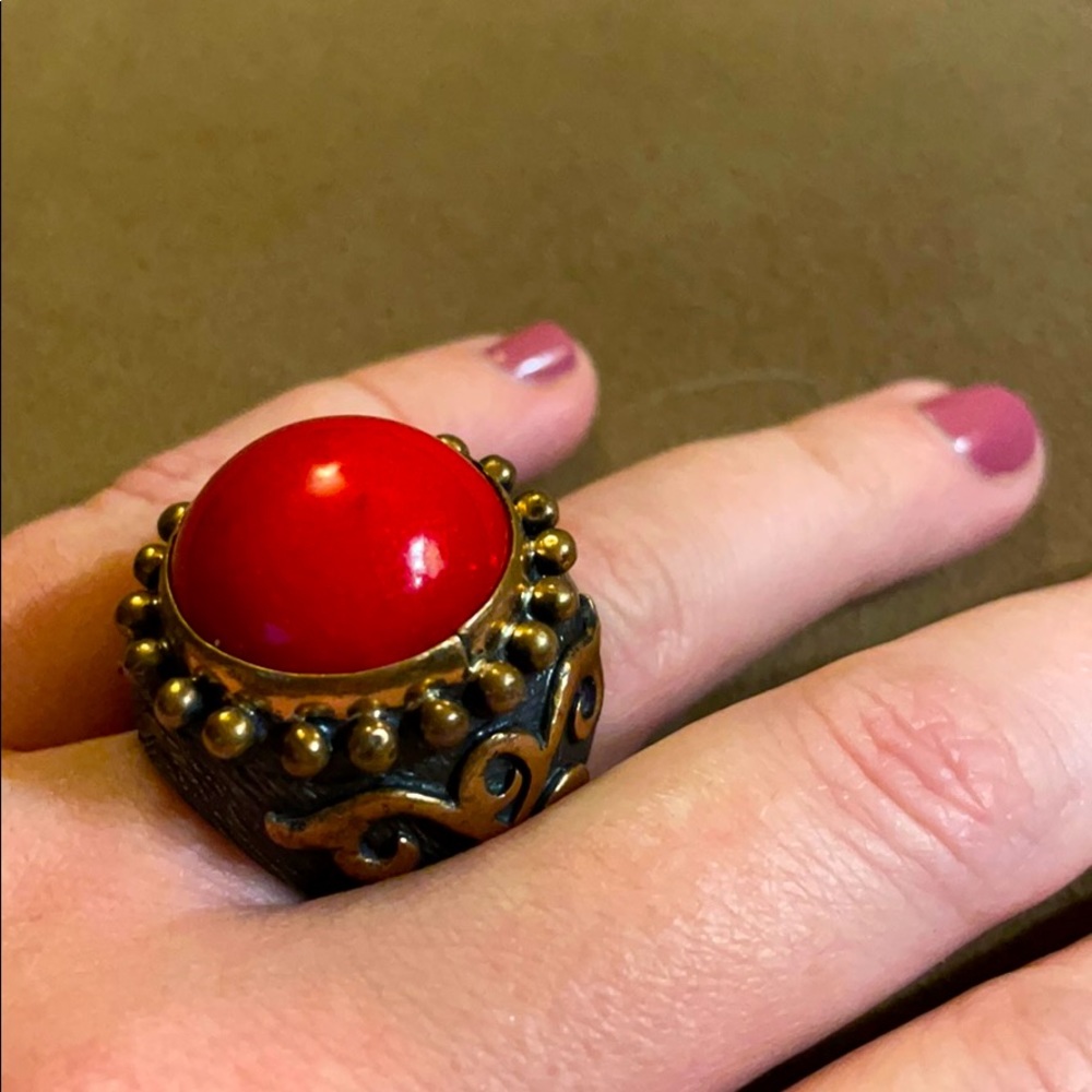 Knockout Red Statement Ring - Picture 4 of 8